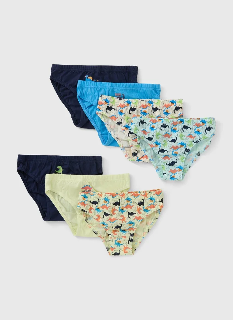 Matalan 7 Pack Boys Multicolour Dino Briefs